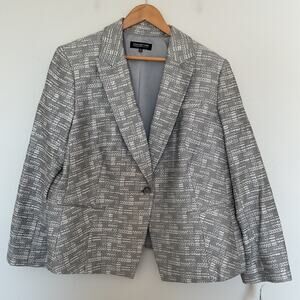 $239 Jones New York Collection Textured Metallic Gray White Blazer Jacket Sz 20W